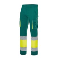 Pantalon de travail bicolore haute visibilité extensible à multiples poches Velilla 303002S