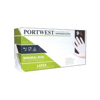100 Pièces - Gants de Travail Jetables en Latex Non Poudrés - A915 Portwest
