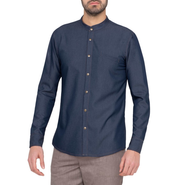 Chemise de travail à col mao stretch Giblor's...