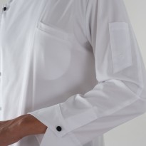Veste de cuisine coréenne à manches longues extensible pour chef Giblor's Riccardo 22P08G292