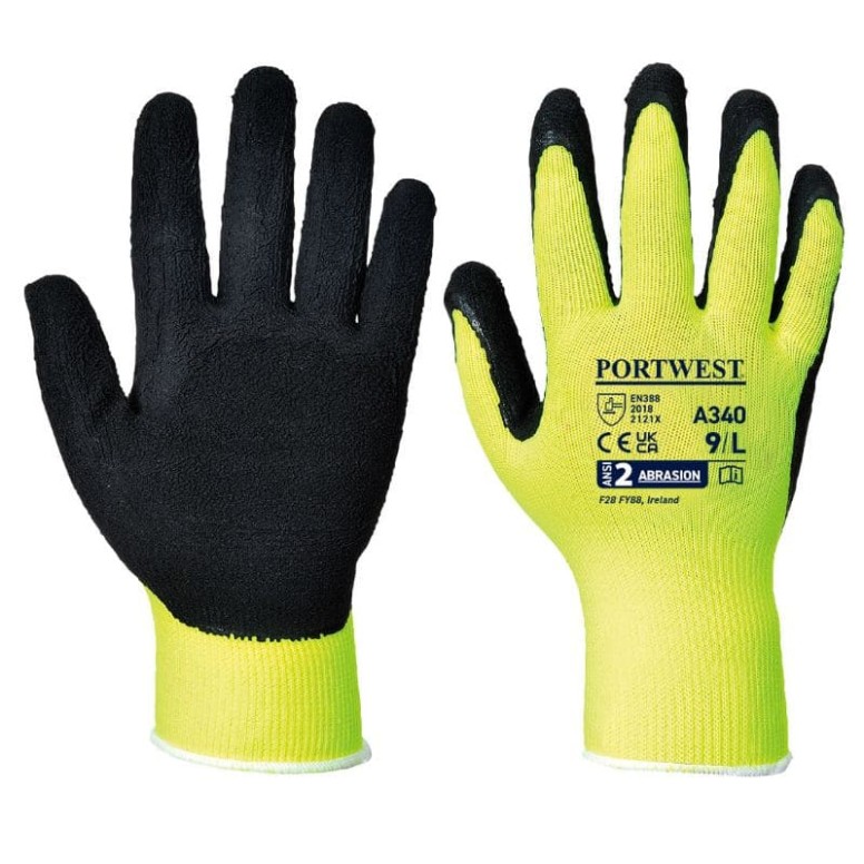 Gants de Travail Grip Hi-Vis - Latex - A340...
