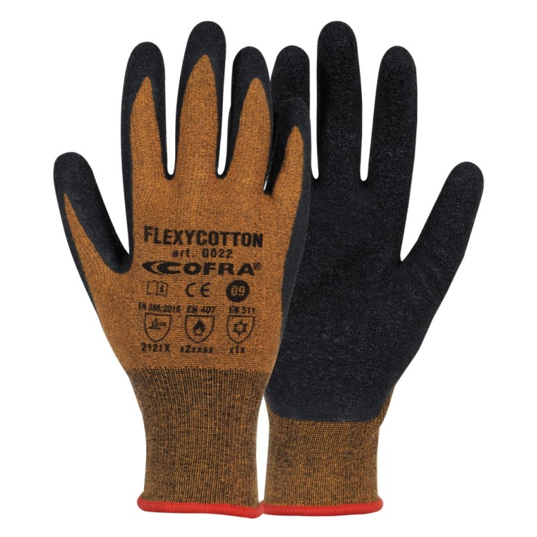 Gants de travail Cofra Flexycotton en latex...