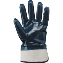 Gants NBR  avec manchette de 7 cm. Dos recouvert blue