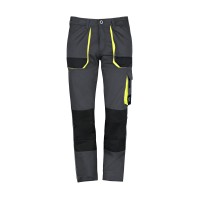 Pantalon de travail extensible LF à poches multiples, coupe ajustée, été - Gris