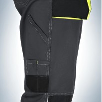 Pantalon de travail extensible LF à poches multiples, coupe ajustée, été - Gris