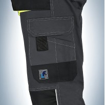 Pantalon de travail extensible LF à poches multiples, coupe ajustée, été - Gris