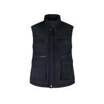 Gilet de travail matelassé en polyester 100%, pour l'hiver, à poches multiples