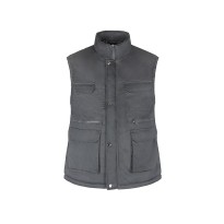 Gilet de travail matelassé en polyester 100%, pour l'hiver, à poches multiples