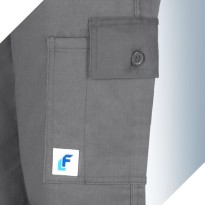 Pantalon gris économique en coton 100% Massaua, doublé en polaire, pour l'hiver, avec poches multiples