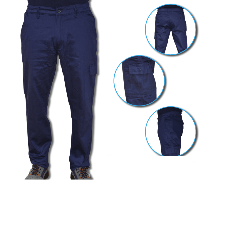 Pantalon économique bleu en 100% coton Massaua,...