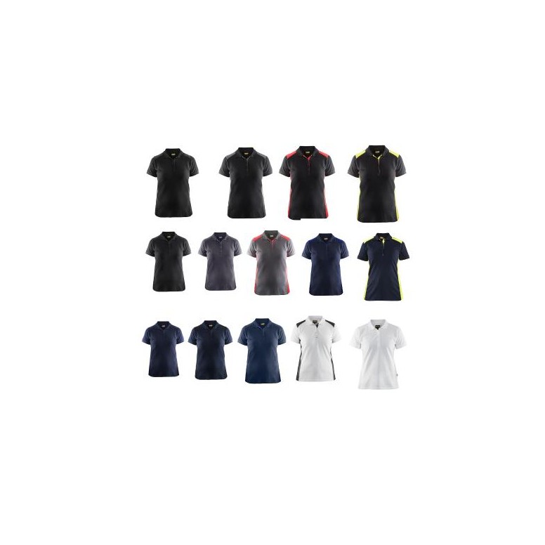 Polo de travail à manches courtes pour femme...