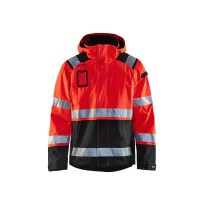 Veste de travail Blaklader à manches stretch multipoches haute visibilité avec capuche imperméable 498719873389L
