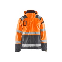 Veste de travail Blaklader à manches stretch multipoches haute visibilité avec capuche imperméable 498719873389L