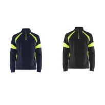 Sweatshirt de travail Blaklader 100 % coton demi-zip...