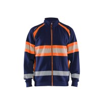Sweat-shirt de travail Blaklader haute visibilité 100 % coton fermeture éclair complète 355111588933L