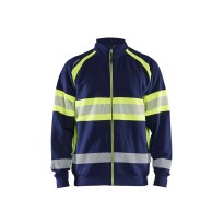 Sweat-shirt de travail Blaklader haute visibilité 100 % coton fermeture éclair complète 355111588933L