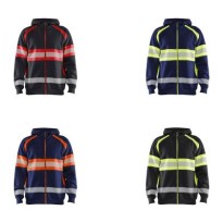 Sweat-shirt de travail Blaklader haute visibilité 100 % coton fermeture éclair complète avec capuche 355211588933L
