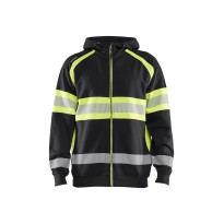 Sweat-shirt de travail Blaklader haute visibilité 100 % coton fermeture éclair complète avec capuche 355211588933L