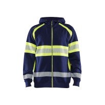 Sweat-shirt de travail Blaklader haute visibilité 100 % coton fermeture éclair complète avec capuche 355211588933L