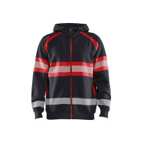 Sweat-shirt de travail Blaklader haute visibilité 100 % coton fermeture éclair complète avec capuche 355211588933L