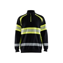 Sweat-shirt de travail Blaklader haute visibilité 100 % coton demi-fermeture éclair 355311588933L