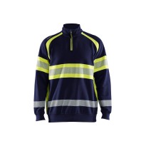Sweat-shirt de travail Blaklader haute visibilité 100 % coton demi-fermeture éclair 355311588933L