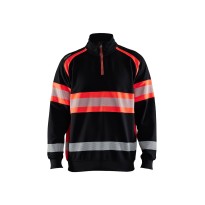 Sweat-shirt de travail Blaklader haute visibilité 100 % coton demi-fermeture éclair 355311588933L