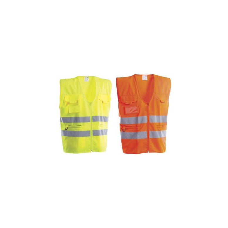 Gilet de travail haute visibilité multi-poches...