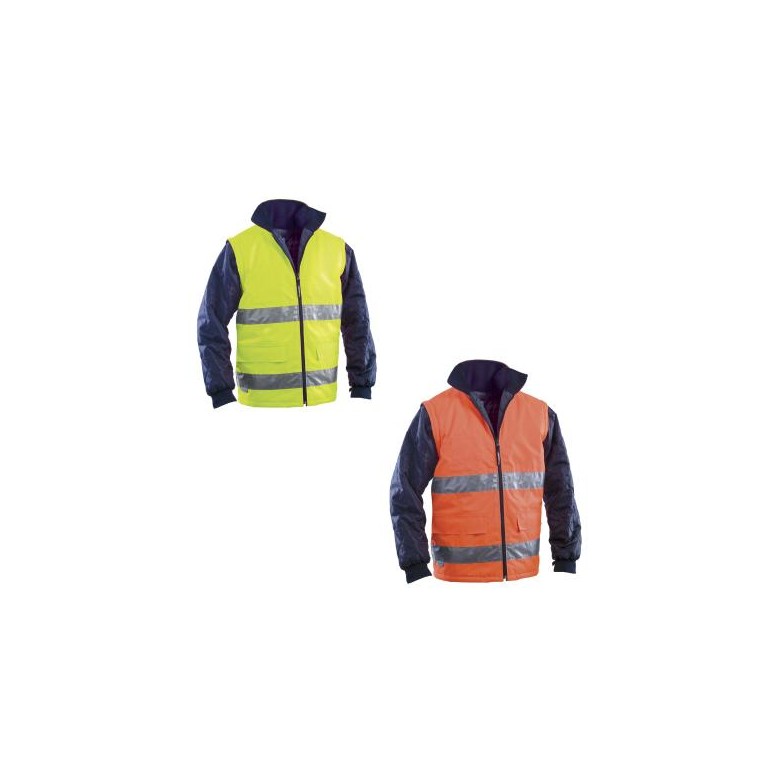 Gilet de Travail Haute Visibilité avec Manches...
