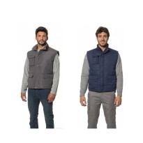 Gilet de travail en microfibre matelassé multipoches...