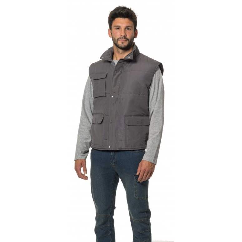 Gilet de travail en microfibre matelassé...