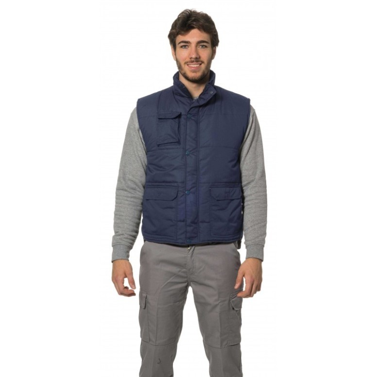 Gilet de travail en microfibre matelassé...