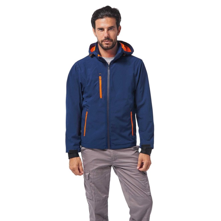 Veste de travail multi-poches avec capuche...