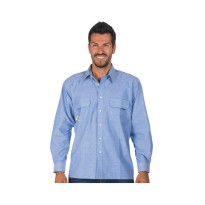 Chemise de travail à manches longues Chambray 100% coton...