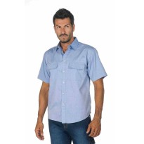 Chemise de travail à manches courtes en Chambray 100% coton Logica 8162L