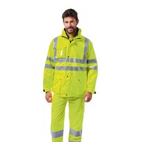Parka de travail Imperméable Haute visibilité Multipoches Capuche escamotable Logica REGALHV/G-L