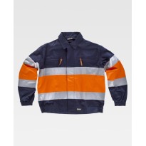 Tous Dehors - Veste de travail Combiné Haute visibilité avec bandes C4119 - Workteam taille XL couleur marine orange
