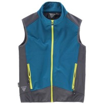 Tous Dehors - Workshell waistcoat col montant sportif et nylon zippé - Workteam taille L couleur gris noir