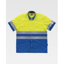 Tous Dehors - Chemise de travail Combiné manches courtes Haute visibilité C3812 - Workteam taille 50 couleur jaune royal