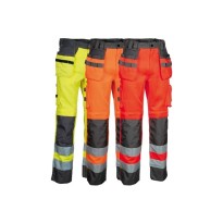 Tous Dehors - Pantalon de travail Haute visibilité Multipoches Cofra Blinding V078-0-00 taille 48 couleur jaune anthracite