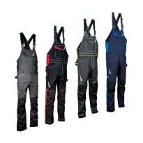 Tous Dehors - Cotte Salopette de travail Stretch Multipoches Cofra Redonda V488-0-02 taille 50 anthracite-noir-anthracite