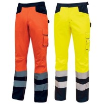 Tous Dehors - Pantalon de travail Haute visibilité Multipoches U-Power Beacon HL156YF couleur orange fluo taille 4xl