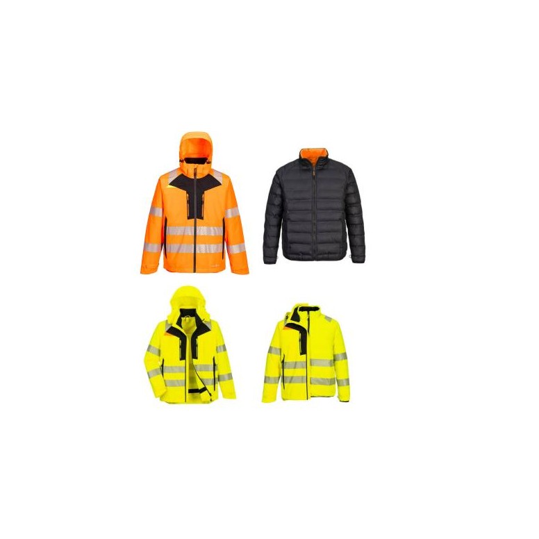 Veste de travail haute visibilité imperméable 4...