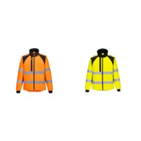 Veste de Travail Haute Visibilité Imperméable Multipoches Coupe-Vent avec Fermeture Éclair Intégrale Portwest CD875
