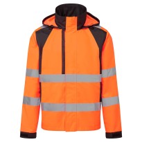 Veste de Travail Haute Visibilité Imperméable Multipoches Coupe-Vent avec Capuche Portwest CD860