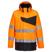 Veste de Travail Haute Visibilité Imperméable Multipoches Metalfree avec Capuche Portwest PW265