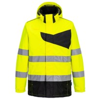 Veste de Travail Haute Visibilité Imperméable Multipoches Metalfree avec Capuche Portwest PW265