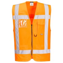Gilet de Travail Haute Visibilité Multipoches à Fermeture Éclair Complète Portwest R476