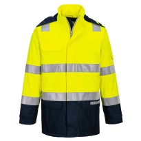 Veste de Travail Haute Visibilité Multipoches Ignifuge Imperméable avec Capuche Portwest FR605