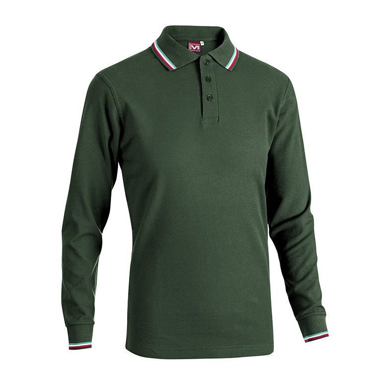 Polo de Travail Manches Longues 100% Coton...